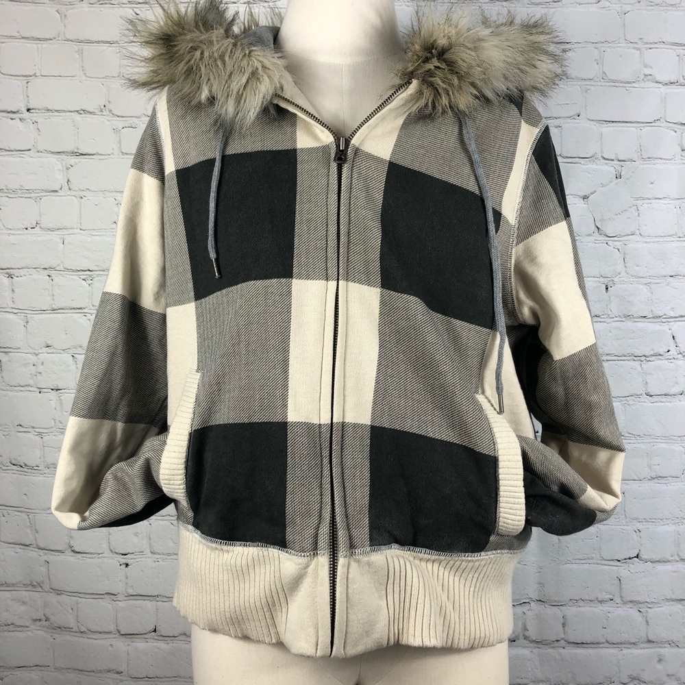 Plaid Jacket Hoodie Like New Sz XL American Eagle